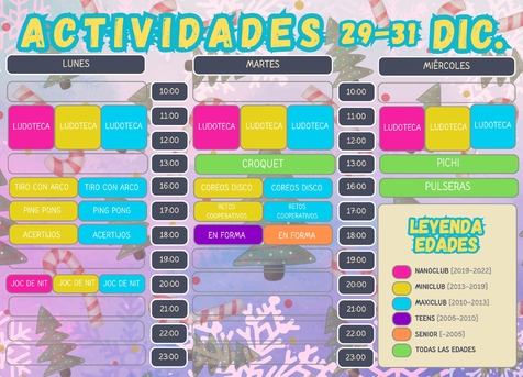 Animación del 29 al 31 Diciembre