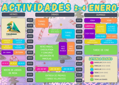 Animación del 2 al 4 de Enero