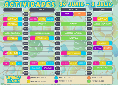 Animació del 29 de juny al 2 de juliol