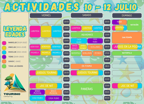 Entertainment July 10th to 12th