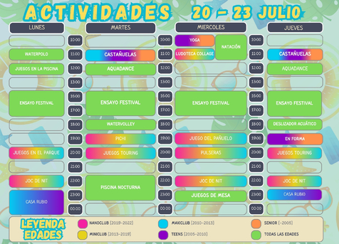 Animació del 20 al 23 de juliol