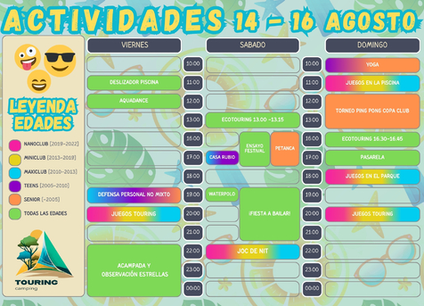 Animació del 14 al 16 de agost