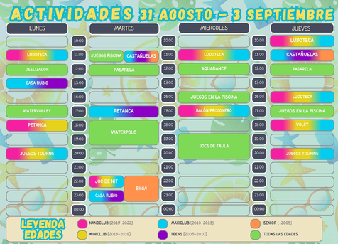Animació del 31 d'agost al 3 de septembre