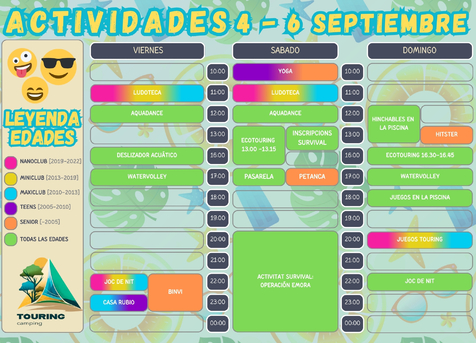 Animació del 4 al 6 de septembre