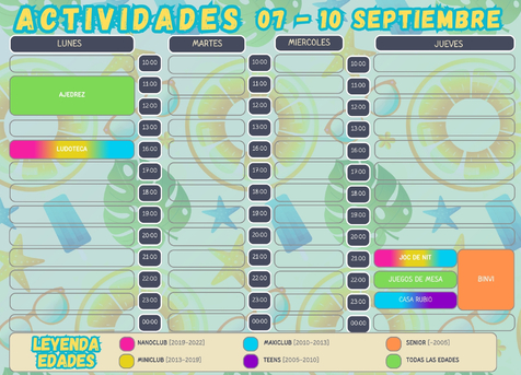 Entertainment September 7th to 10th